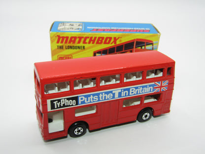 Matchbox Superfast No 17B The Londoner, Ty-Phoo, 5 Spoke Wheels, Gloss Black Base