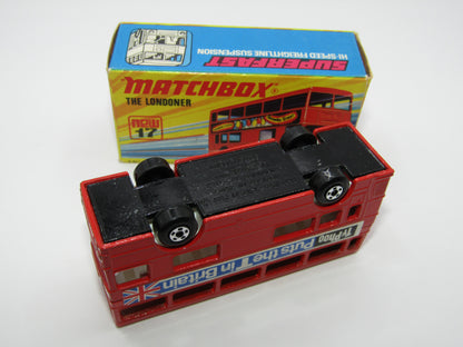 Matchbox Superfast No 17B The Londoner, Ty-Phoo, 5 Spoke Wheels, Gloss Black Base