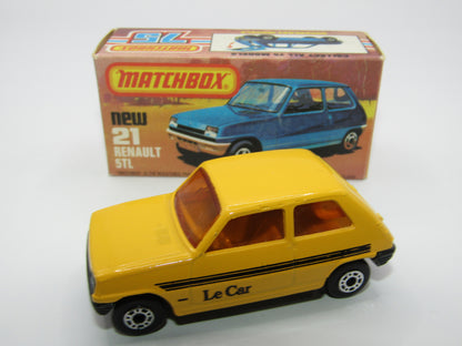 Matchbox Superfast No 21C Renault 5TL DARK AMBER Windows GREY BROWN Base