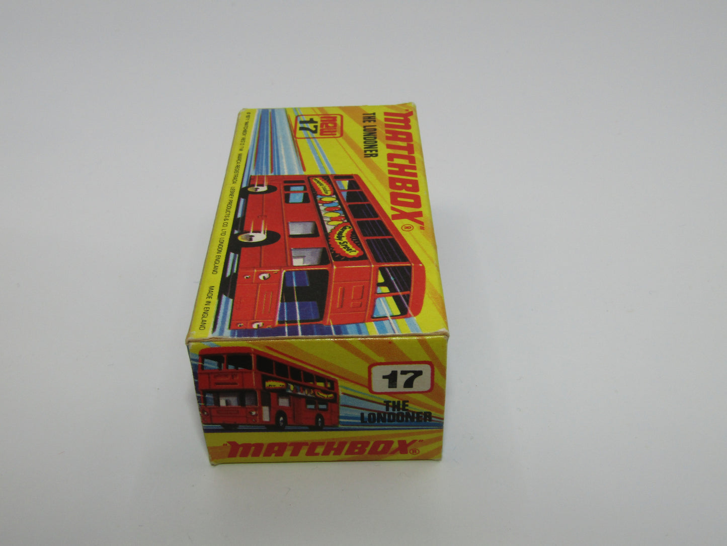 Matchbox Superfast No 17B The Londoner, Ty-Phoo, 5 Spoke Wheels, Gloss Black Base