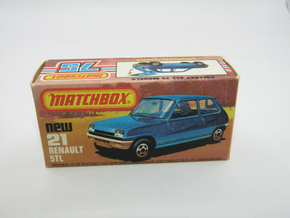 Matchbox Superfast No 21C Renault 5TL DARK AMBER Windows GREY BROWN Base