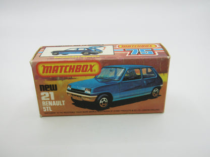 Matchbox Superfast No 21C Renault 5TL DARK AMBER Windows GREY BROWN Base