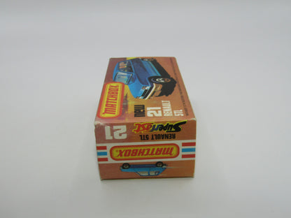 Matchbox Superfast No 21C Renault 5TL DARK AMBER Windows GREY BROWN Base