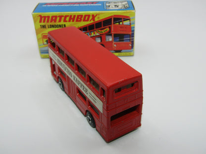 Matchbox Superfast No 17B The Londoner, EDUSCHO KAFFEE, 5 Spoke Wheels, Gloss Black Base