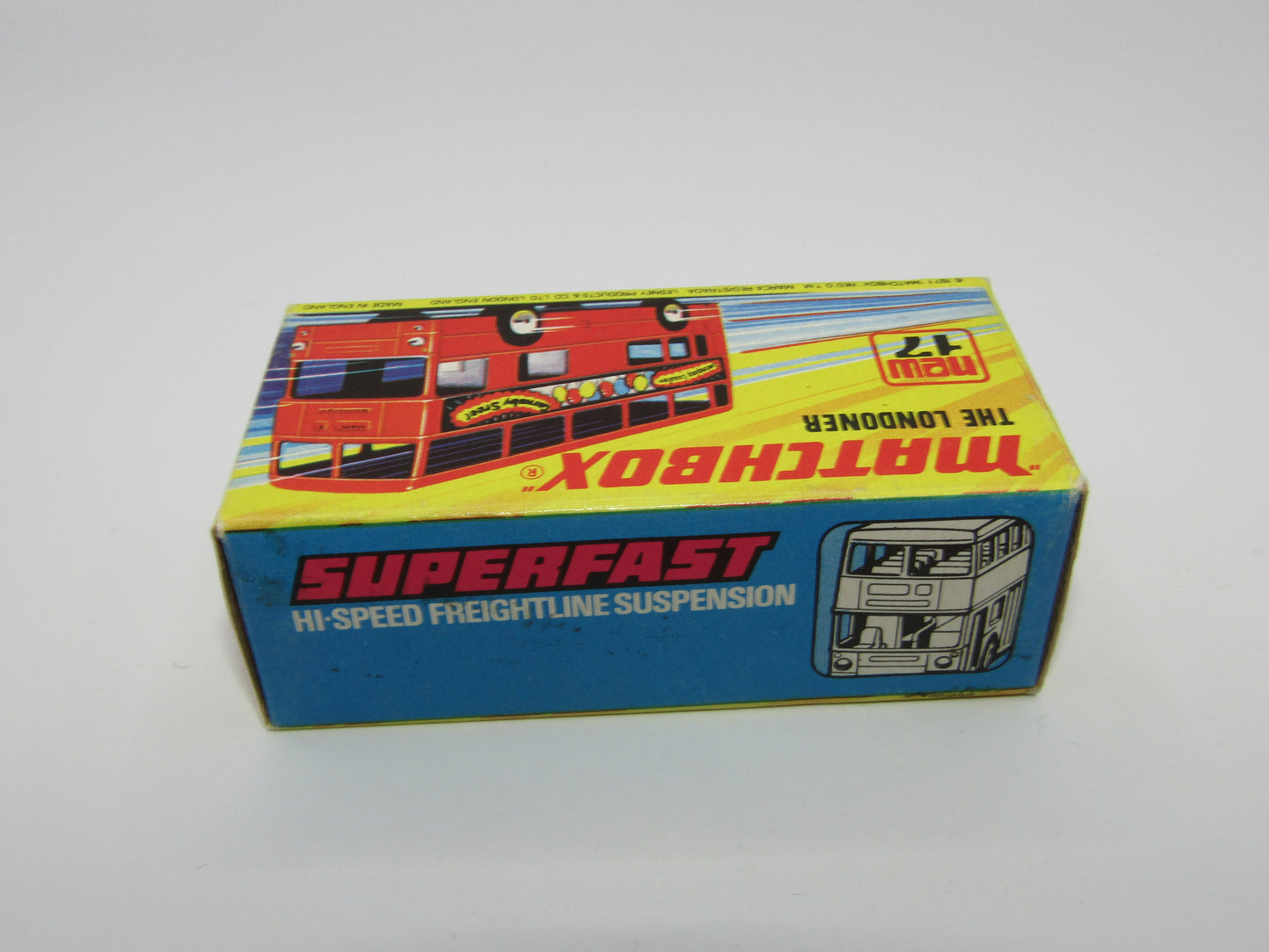 Matchbox Superfast No 17B The Londoner, EDUSCHO KAFFEE, 5 Spoke Wheels, Gloss Black Base