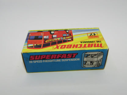 Matchbox Superfast No 17B The Londoner, EDUSCHO KAFFEE, 5 Spoke Wheels, Gloss Black Base