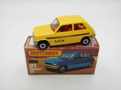 Matchbox Superfast No 21C Renault 5TL Yellow RED Interior SILVER Base
