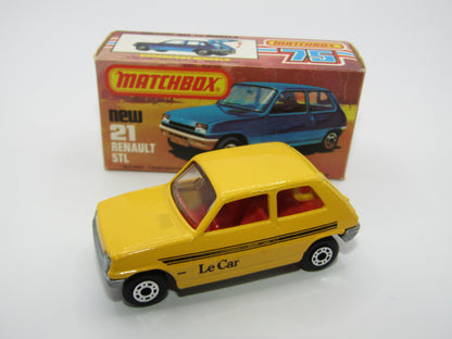 Matchbox Superfast No 21C Renault 5TL Yellow RED Interior SILVER Base