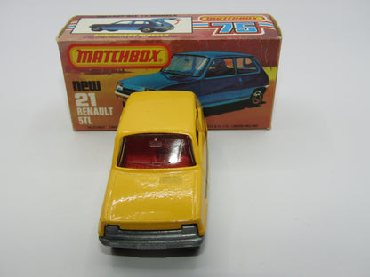 Matchbox Superfast No 21C Renault 5TL Yellow RED Interior SILVER Base
