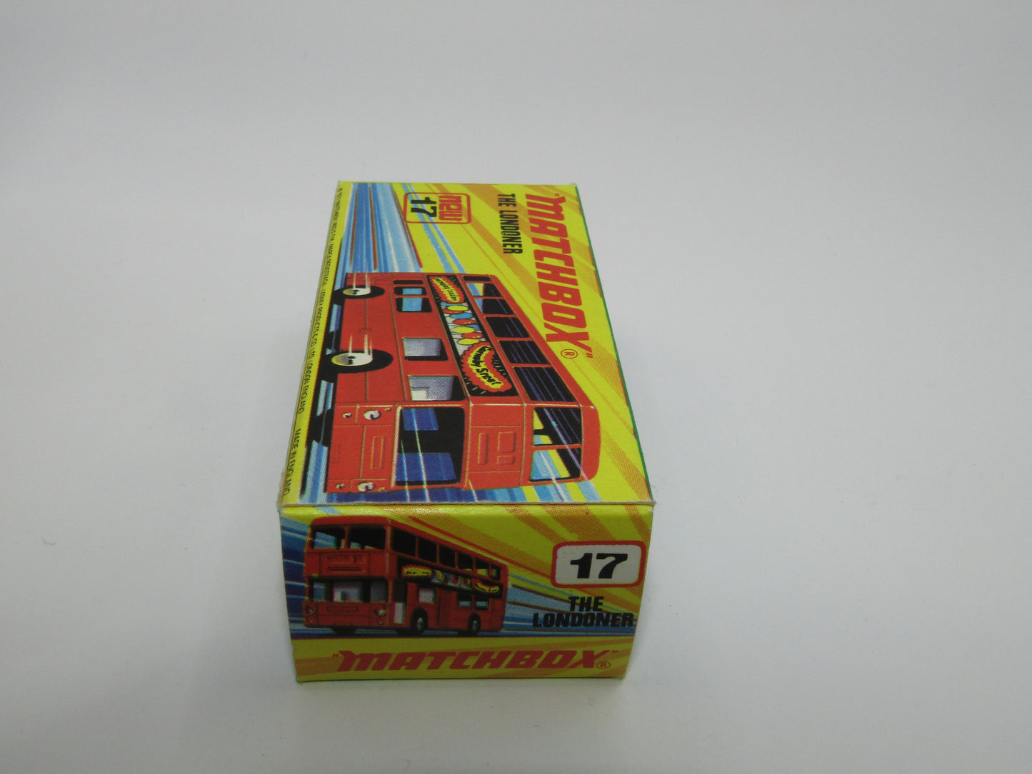 Matchbox Superfast No 17B The Londoner, RED Silver Jubilee, 5 Spoke Wheels, Gloss Black Base