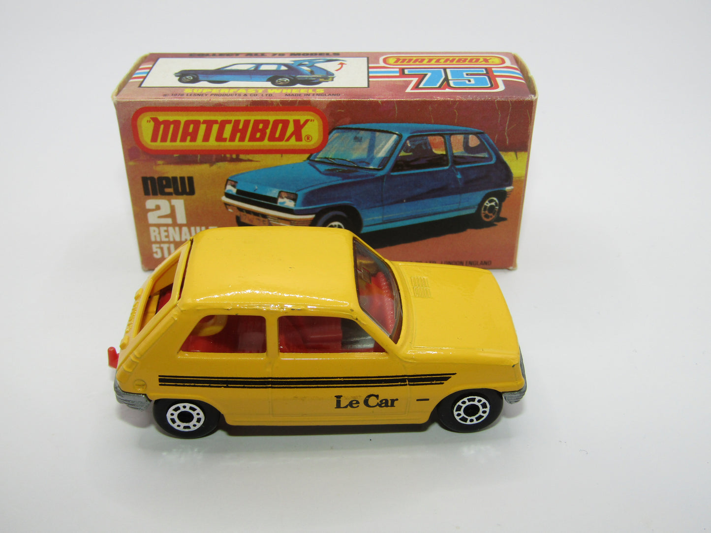 Matchbox Superfast No 21C Renault 5TL Yellow RED Interior SILVER Base