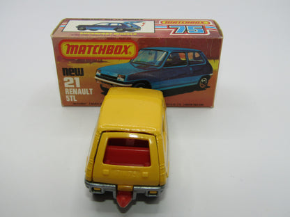 Matchbox Superfast No 21C Renault 5TL Yellow RED Interior SILVER Base
