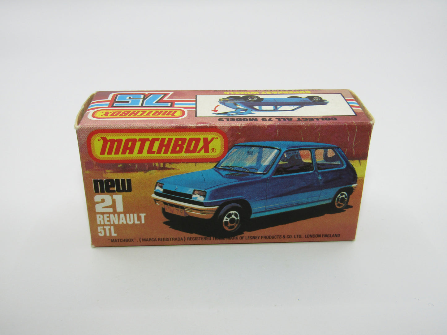 Matchbox Superfast No 21C Renault 5TL Yellow RED Interior SILVER Base