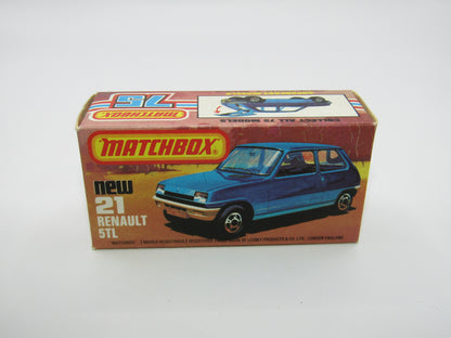 Matchbox Superfast No 21C Renault 5TL Yellow RED Interior SILVER Base