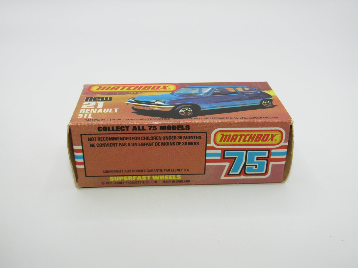 Matchbox Superfast No 21C Renault 5TL Yellow RED Interior SILVER Base
