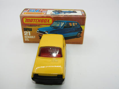 Matchbox Superfast No 21C Renault 5TL Yellow RED Interior BLACK Base