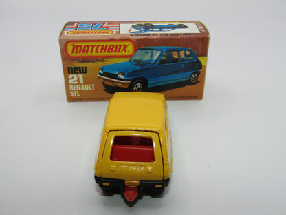 Matchbox Superfast No 21C Renault 5TL Yellow RED Interior BLACK Base