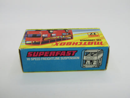 Matchbox Superfast No 17B The Londoner, ESSO EXTRA PETROL, 5 Spoke Wheels, Gloss Black Base