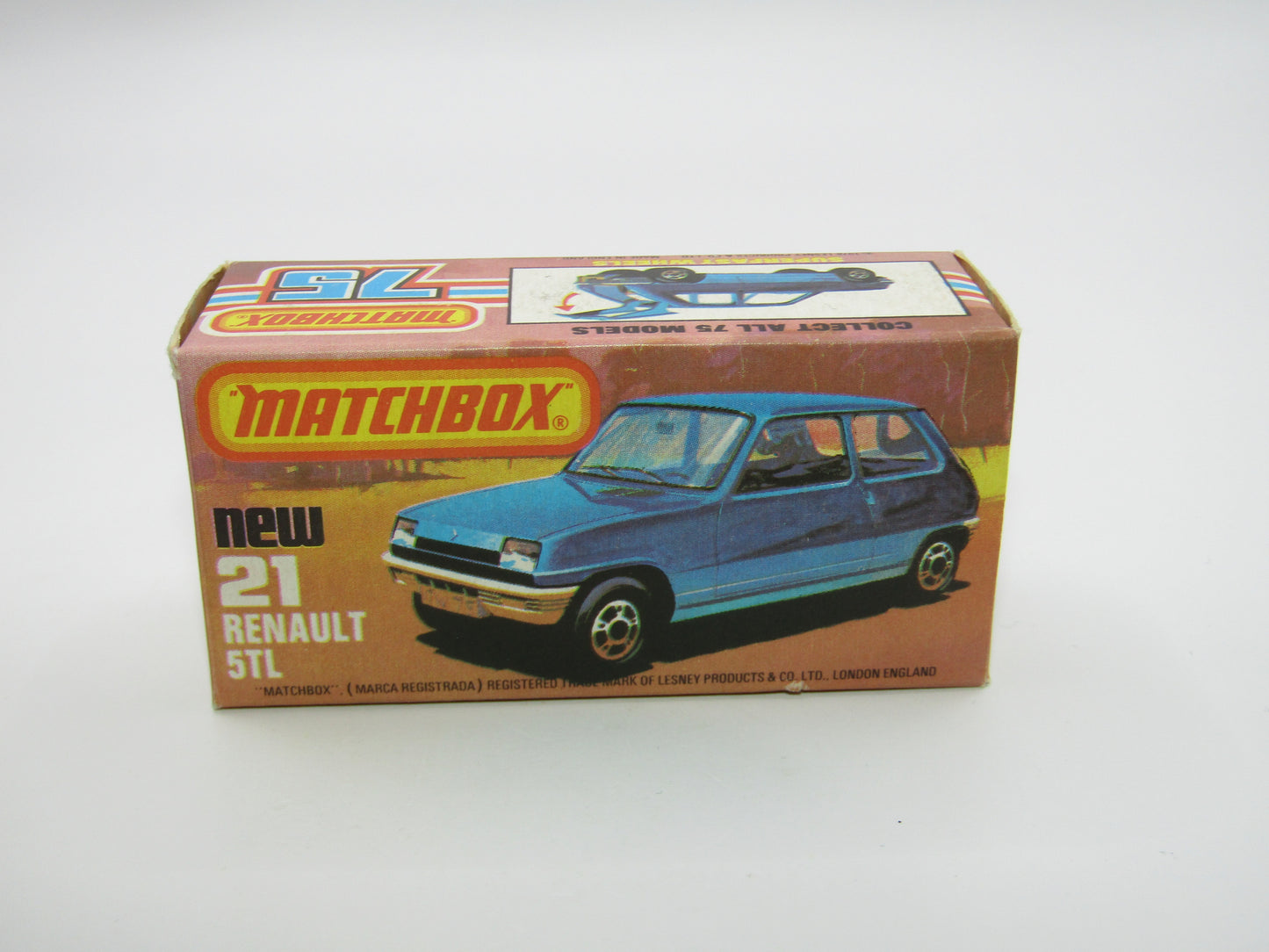 Matchbox Superfast No 21C Renault 5TL Blue BLACK HUBS Silver Base