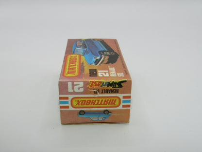 Matchbox Superfast No 21C Renault 5TL Blue BLACK HUBS Silver Base