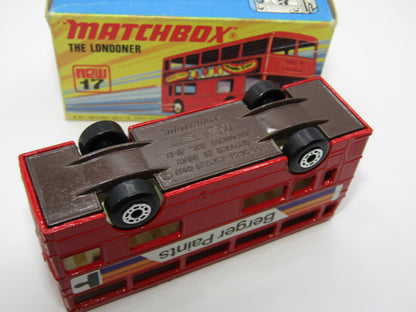 Matchbox Superfast No 17B The Londoner, Berger Paints, Dot Dash Wheels, METALLIC BROWN Base