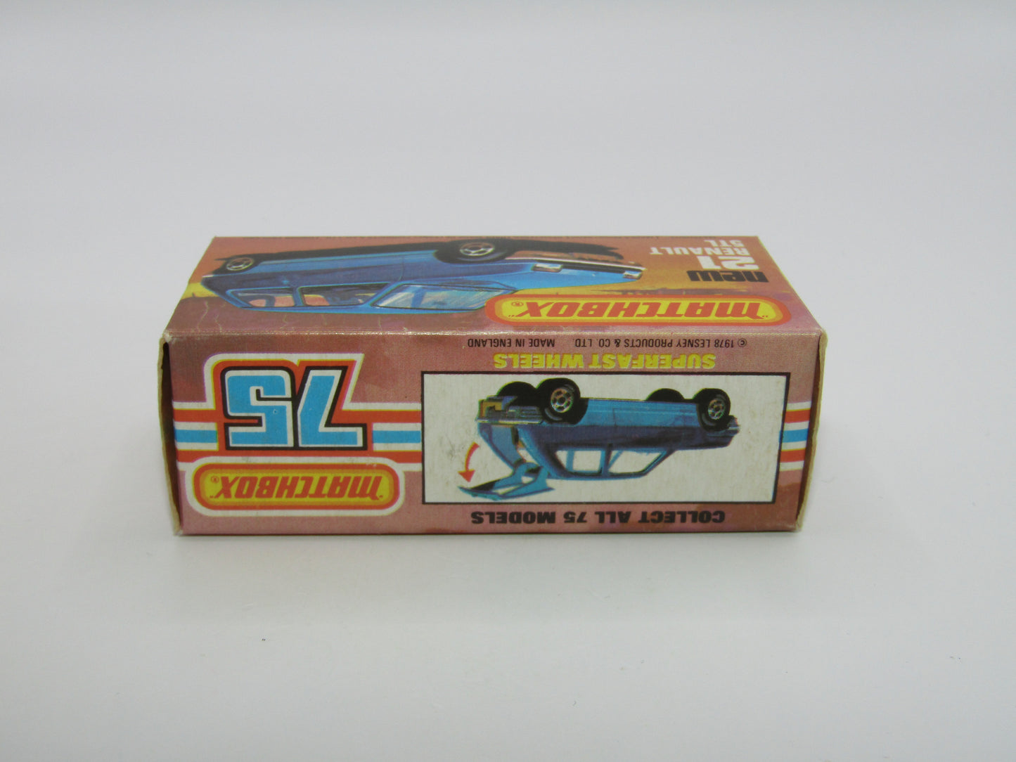 Matchbox Superfast No 21C Renault 5TL Blue BLACK HUBS Silver Base