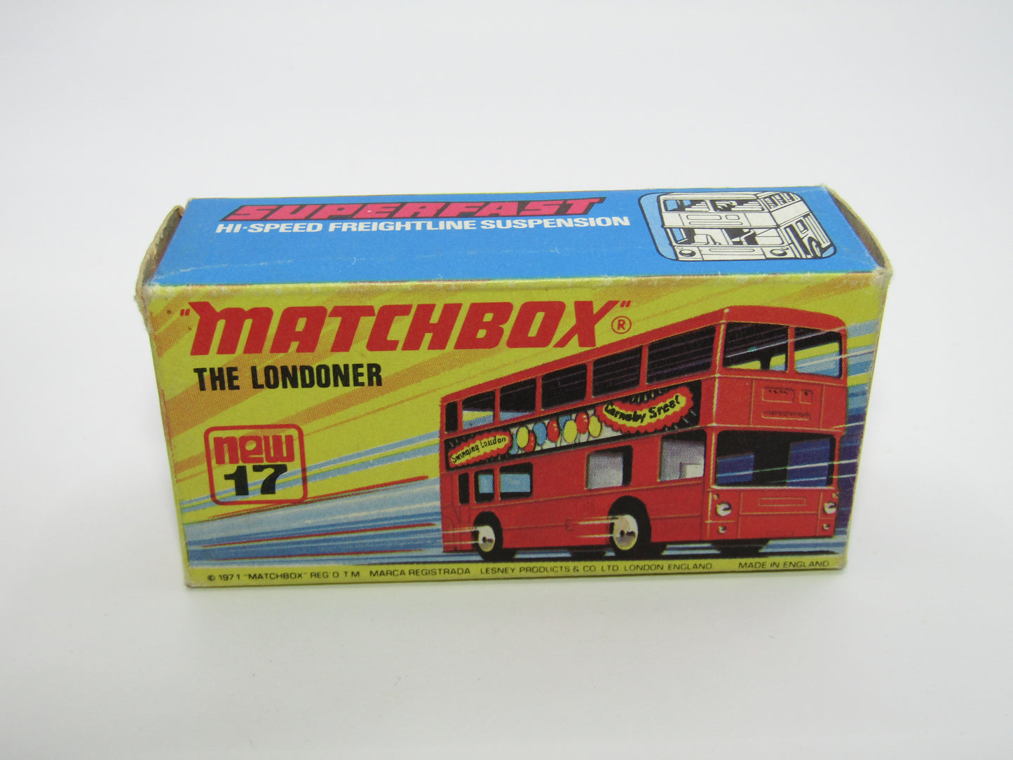 Matchbox Superfast No 17B The Londoner, Berger Paints, Dot Dash Wheels, METALLIC BROWN Base