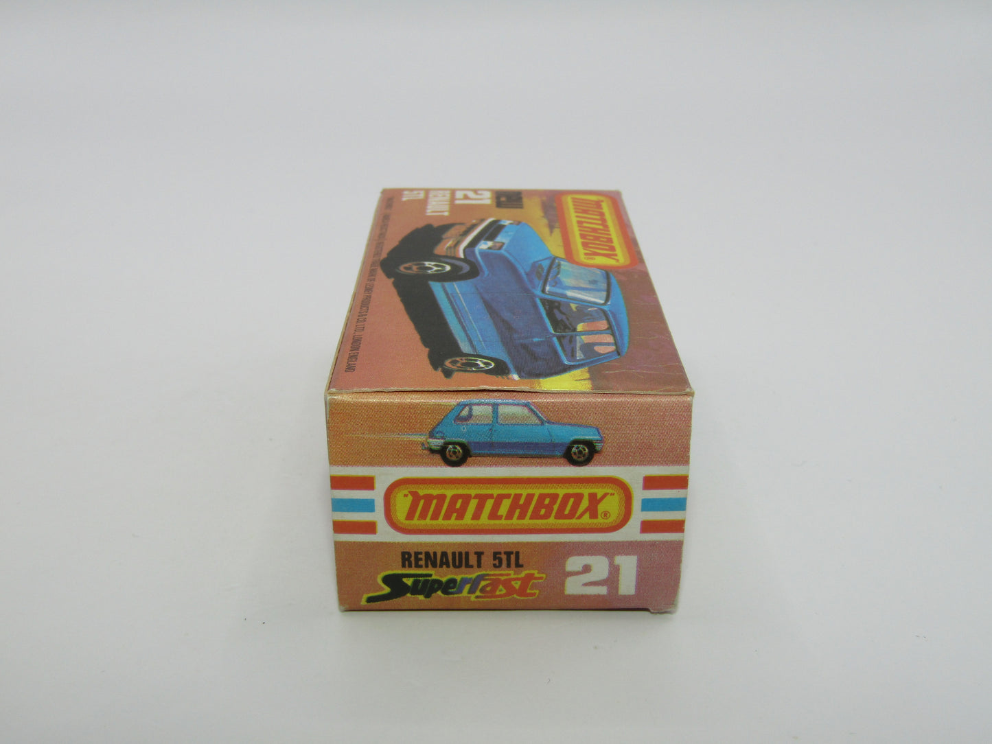 Matchbox Superfast No 21C Renault 5TL Blue BLACK HUBS Silver Base