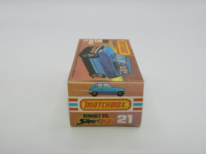 Matchbox Superfast No 21C Renault 5TL Blue BLACK HUBS Silver Base