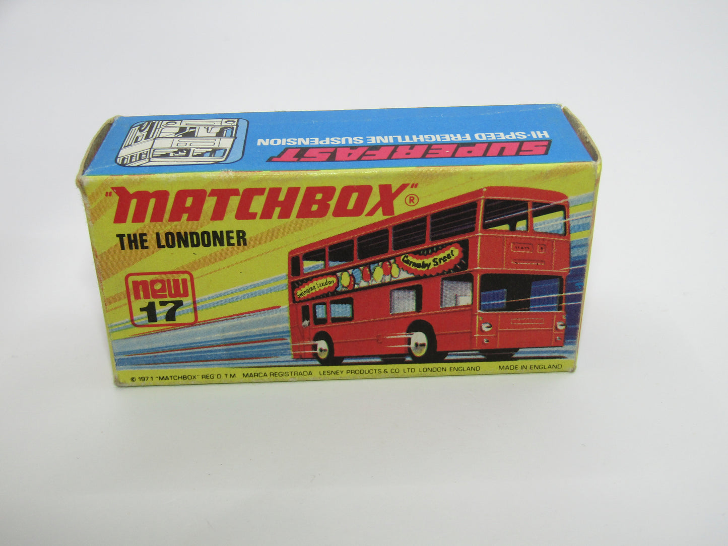 Matchbox Superfast No 17B The Londoner, Berger Paints, Dot Dash Wheels, METALLIC BROWN Base