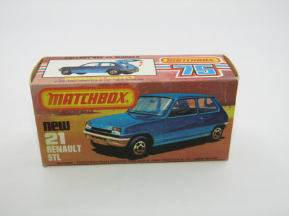 Matchbox Superfast No 21C Renault 5TL Blue RED Interior BLACK Base
