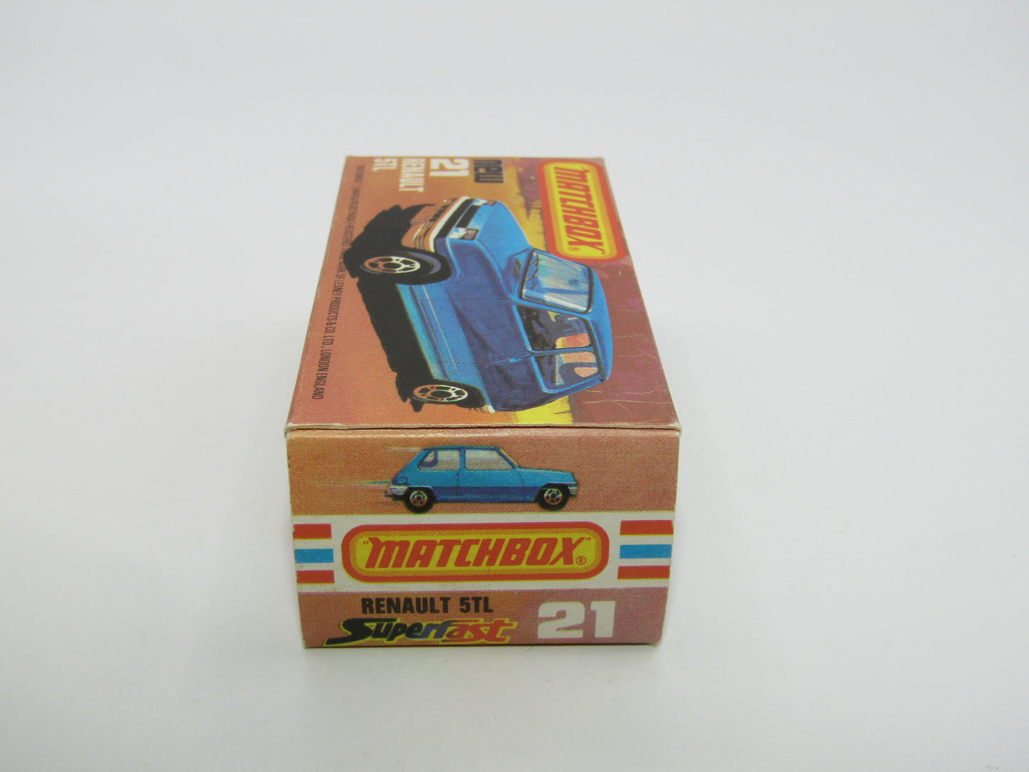 Matchbox Superfast No 21C Renault 5TL Blue RED Interior BLACK Base